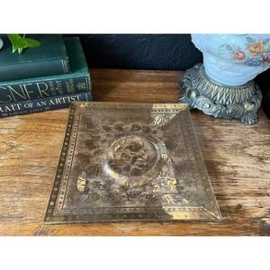 MCM Georges Briard SquareTray / Chip and Dip / Snack Dish with 22k Gold Accent